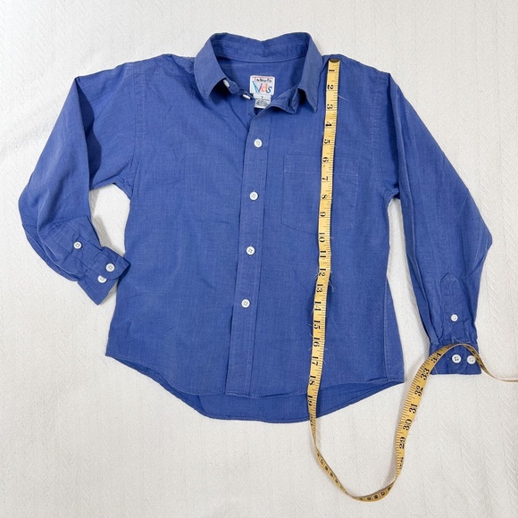 VINTAGE 90s Talbot Kids Blue Button Up Shirt. Long sleeve. 100% cotton. sz 7 - Picture 7 of 8